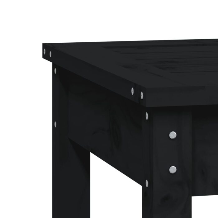 Banc de jardin noir 109x44x45 cm bois massif de pin – Image 4