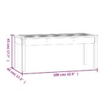 Banc de jardin noir 109x44x45 cm bois massif de pin – Image 6