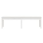 Banc de jardin à 2 places blanc 159,5x44x45 cm bois massif pin – Image 2