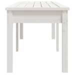 Banc de jardin à 2 places blanc 159,5x44x45 cm bois massif pin – Image 3