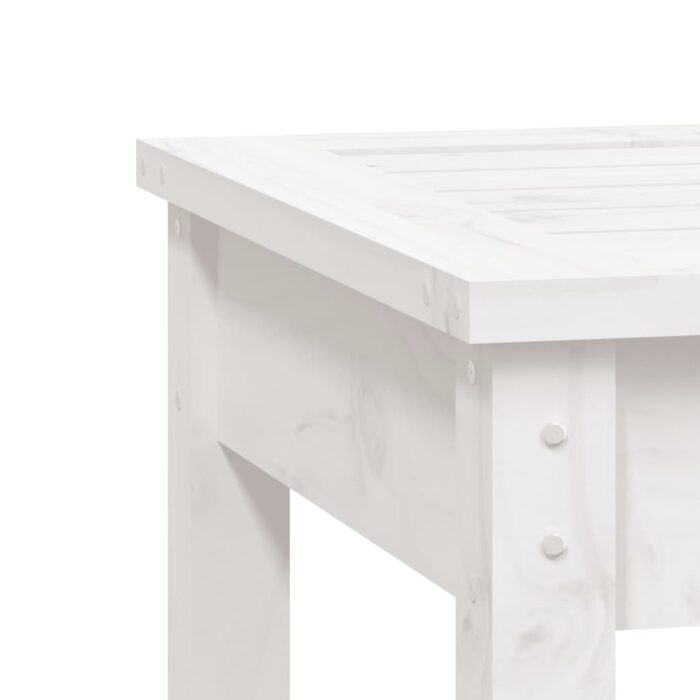 Banc de jardin à 2 places blanc 159,5x44x45 cm bois massif pin – Image 4