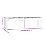 Banc de jardin à 2 places blanc 159,5x44x45 cm bois massif pin – Image 6