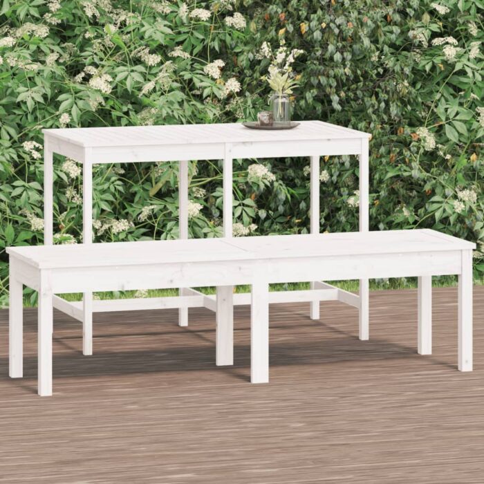 VXL8720845691370_m_en_hd_1.jpg Banc de jardin à 2 places blanc 159,5x44x45 cm bois massif pin – Image 1