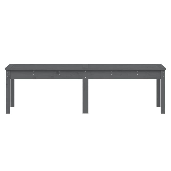 Banc de jardin à 2 places gris 159,5x44x45cm bois massif de pin – Image 2