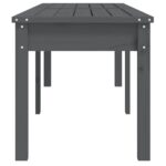Banc de jardin à 2 places gris 159,5x44x45cm bois massif de pin – Image 3