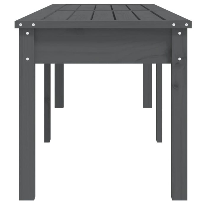 Banc de jardin à 2 places gris 159,5x44x45cm bois massif de pin – Image 3