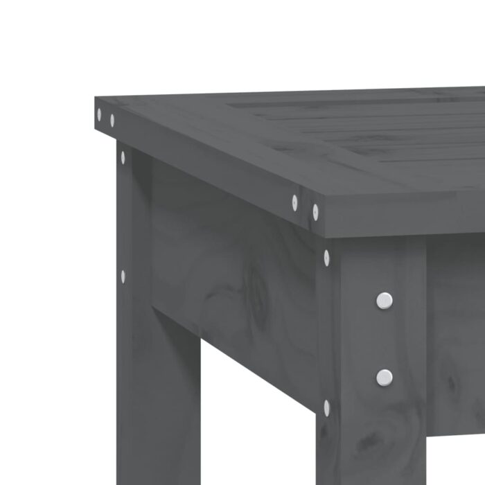 Banc de jardin à 2 places gris 159,5x44x45cm bois massif de pin – Image 4