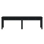 Banc de jardin à 2 places noir 159,5x44x45cm bois massif de pin – Image 2