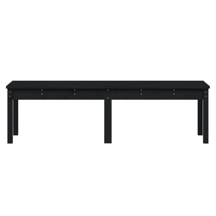 Banc de jardin à 2 places noir 159,5x44x45cm bois massif de pin – Image 2