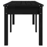 Banc de jardin à 2 places noir 159,5x44x45cm bois massif de pin – Image 3