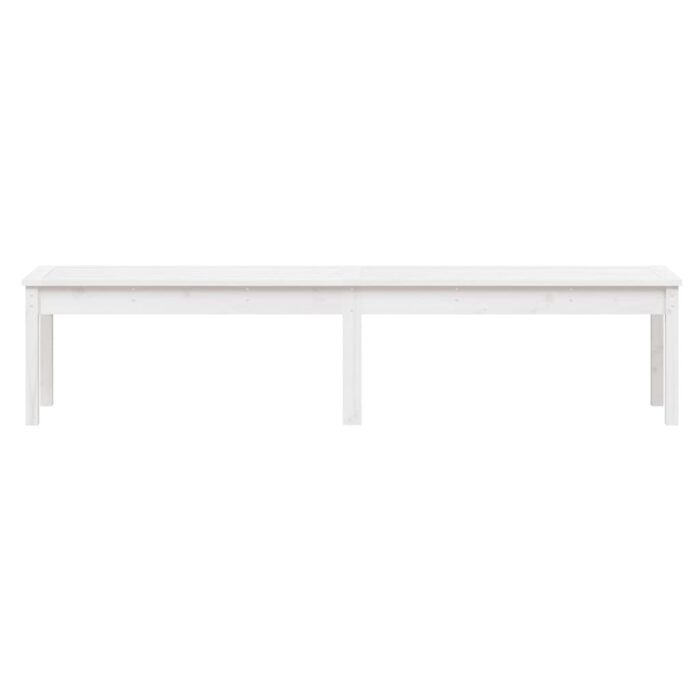 Banc de jardin à 2 places blanc 203,5x44x45 cm bois massif pin – Image 2