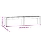 Banc de jardin à 2 places blanc 203,5x44x45 cm bois massif pin – Image 6