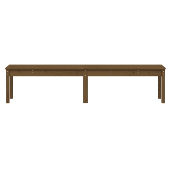 Banc de jardin à 2 places marron miel 203,5x44x45cm bois de pin – Image 2