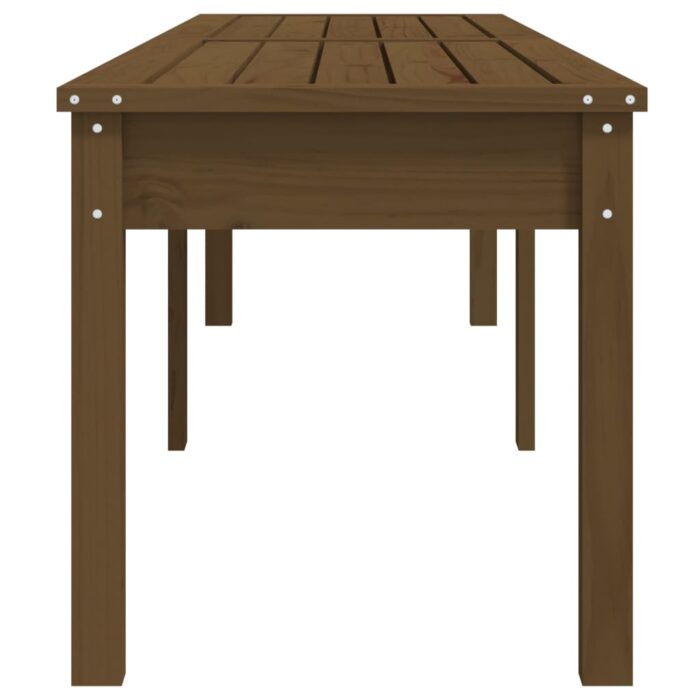 Banc de jardin à 2 places marron miel 203,5x44x45cm bois de pin – Image 3