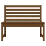 Banc de jardin marron miel 109 cm bois de pin massif – Image 2
