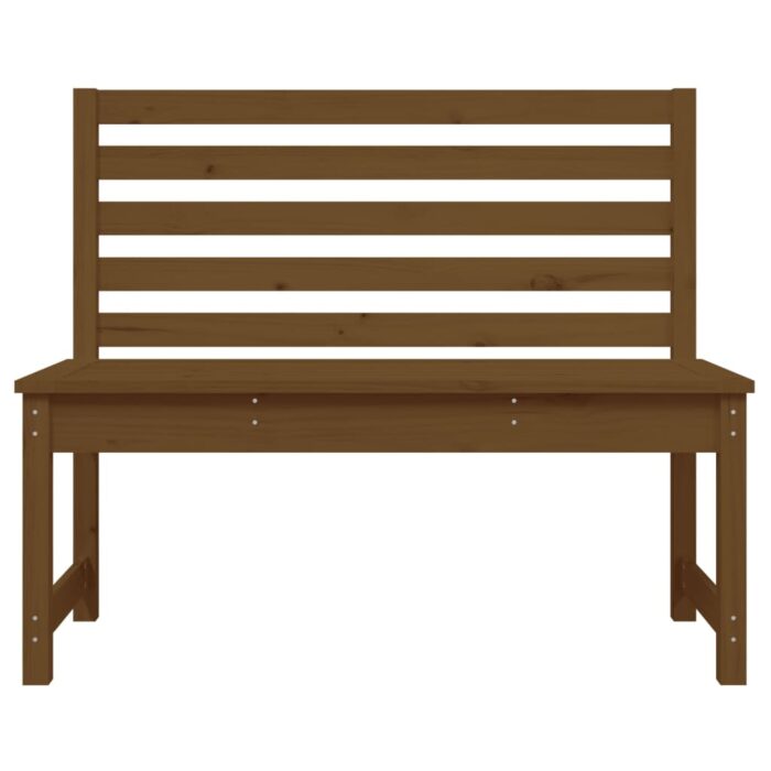 Banc de jardin marron miel 109 cm bois de pin massif – Image 2