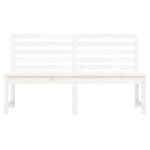 Banc de jardin blanc 157,5 cm bois massif de pin – Image 2