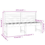 Banc de jardin blanc 157,5 cm bois massif de pin – Image 5