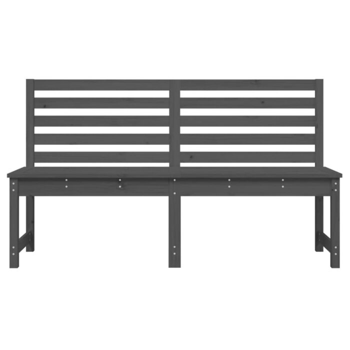 Banc de jardin gris 157,5 cm bois massif de pin – Image 2