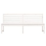 Banc de jardin blanc 201,5 cm bois massif de pin – Image 2