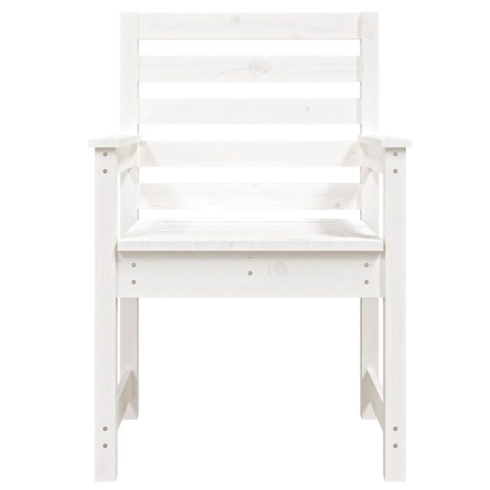 Chaises de jardin lot de 2 blanc 60x48x91 cm bois massif de pin – Image 2