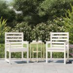 Chaises de jardin lot de 2 blanc 60x48x91 cm bois massif de pin