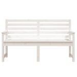 Banc de jardin blanc 159,5x48x91,5 cm bois massif de pin – Image 2