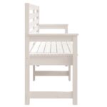 Banc de jardin blanc 159,5x48x91,5 cm bois massif de pin – Image 3