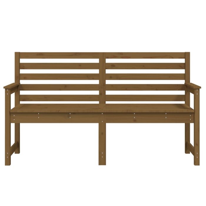 Banc de jardin marron miel 159,5x48x91,5 cm bois de pin massif – Image 2