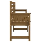 Banc de jardin marron miel 159,5x48x91,5 cm bois de pin massif – Image 3