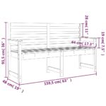 Banc de jardin marron miel 159,5x48x91,5 cm bois de pin massif – Image 5