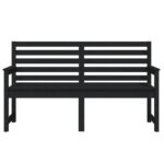 Banc de jardin noir 159,5x48x91,5 cm bois massif de pin – Image 2