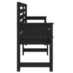 Banc de jardin noir 159,5x48x91,5 cm bois massif de pin – Image 3