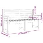 Banc de jardin noir 159,5x48x91,5 cm bois massif de pin – Image 5