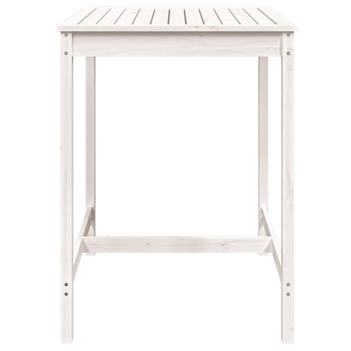 Table de jardin blanc 82,5x82,5x110 cm bois massif de pin – Image 2