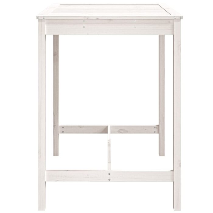 Table de jardin blanc 82,5x82,5x110 cm bois massif de pin – Image 3