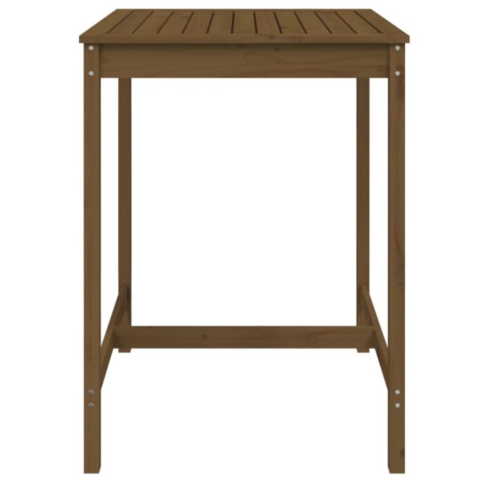 Table de jardin marron miel 82,5x82,5x110 cm bois massif de pin – Image 2