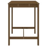 Table de jardin marron miel 82,5x82,5x110 cm bois massif de pin – Image 3