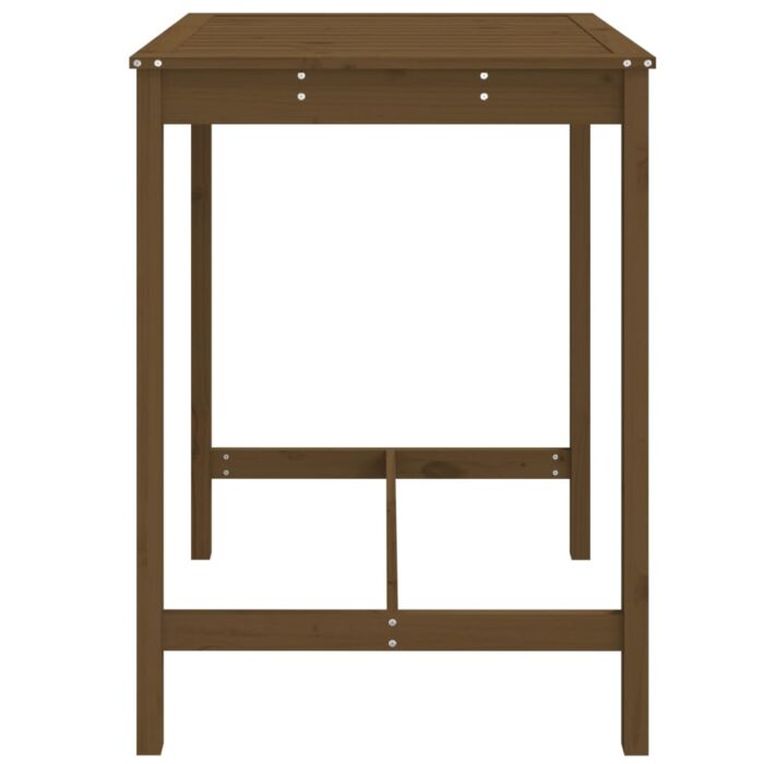 Table de jardin marron miel 82,5x82,5x110 cm bois massif de pin – Image 3