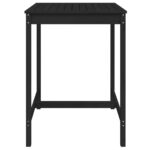 Table de jardin noir 82,5x82,5x110 cm bois massif de pin – Image 2