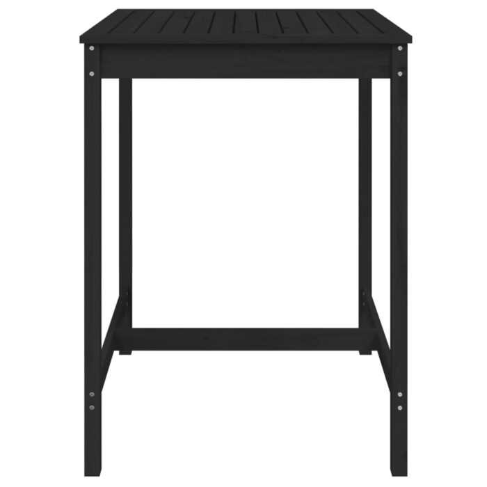 Table de jardin noir 82,5x82,5x110 cm bois massif de pin – Image 2