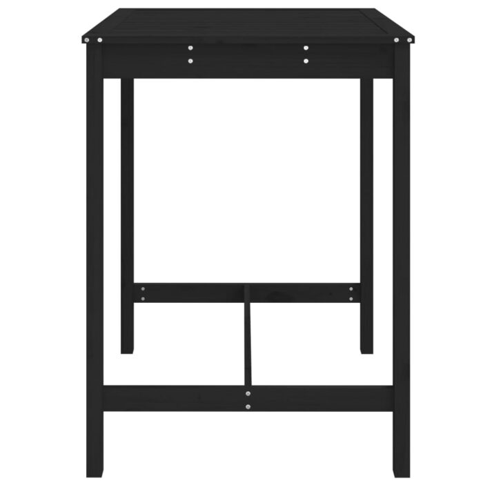 Table de jardin noir 82,5x82,5x110 cm bois massif de pin – Image 3