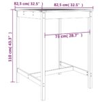 Table de jardin 82,5x82,5x110 cm bois massif de douglas – Image 5