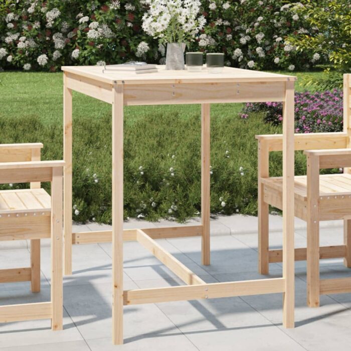 Table de jardin 121x82,5x110 cm bois massif de pin – Image 1
