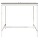 Table de jardin blanc 121x82,5x110 cm bois massif de pin – Image 2