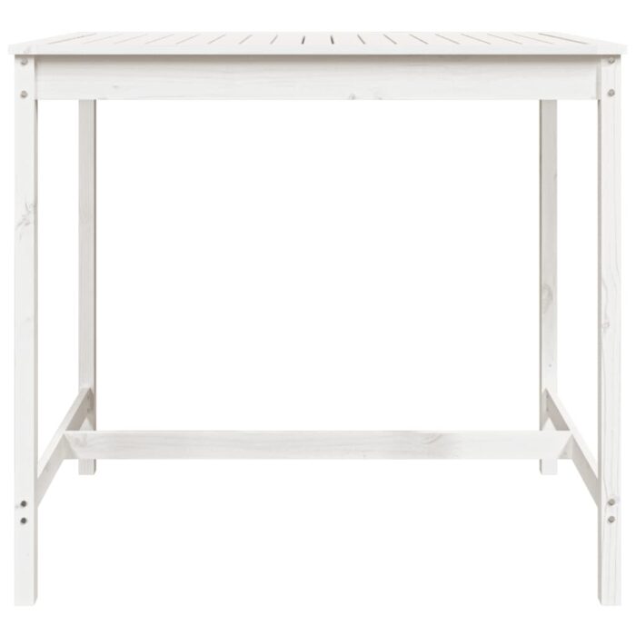 Table de jardin blanc 121x82,5x110 cm bois massif de pin – Image 2