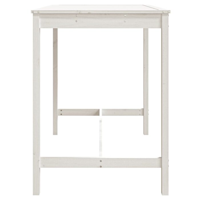 Table de jardin blanc 121x82,5x110 cm bois massif de pin – Image 3