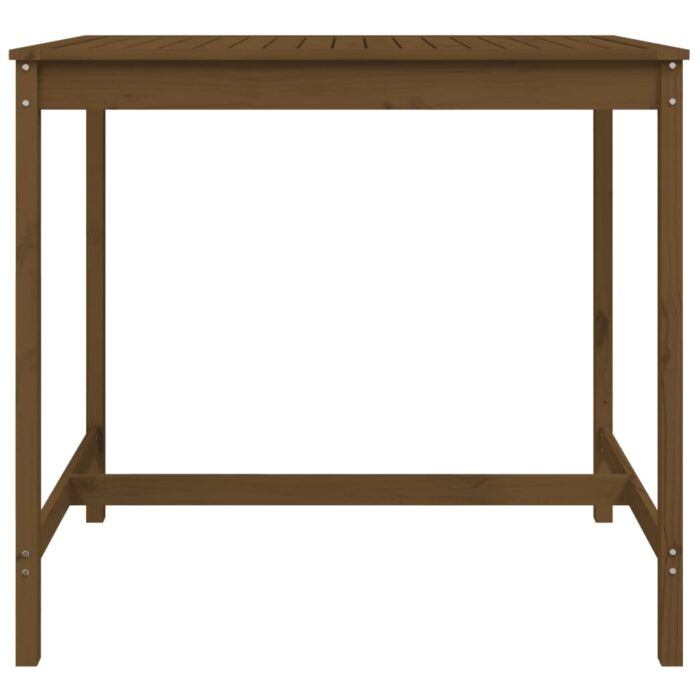 Table de jardin marron miel 121x82,5x110 cm bois massif de pin – Image 2