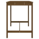 Table de jardin marron miel 121x82,5x110 cm bois massif de pin – Image 3