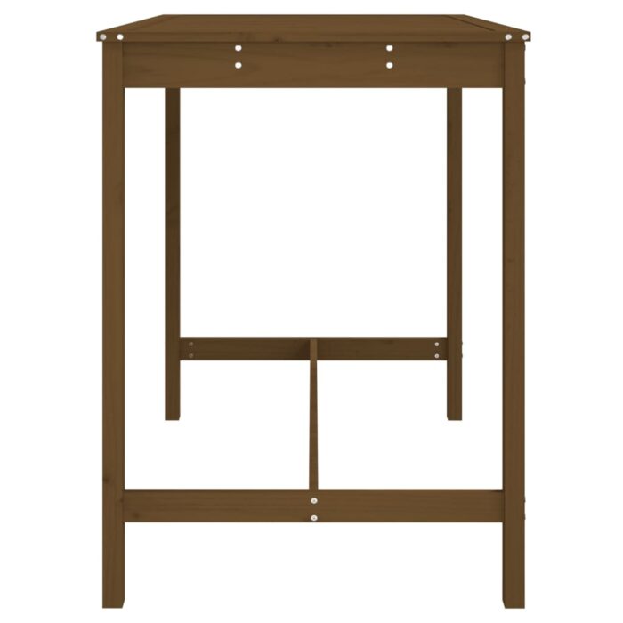 Table de jardin marron miel 121x82,5x110 cm bois massif de pin – Image 3